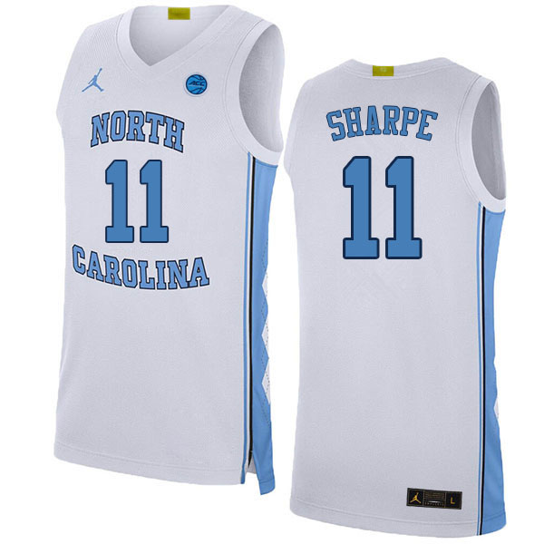 Men #11 Day'Ron Sharpe North Carolina Tar Heels College Basketball Jerseys Sale-White - Click Image to Close